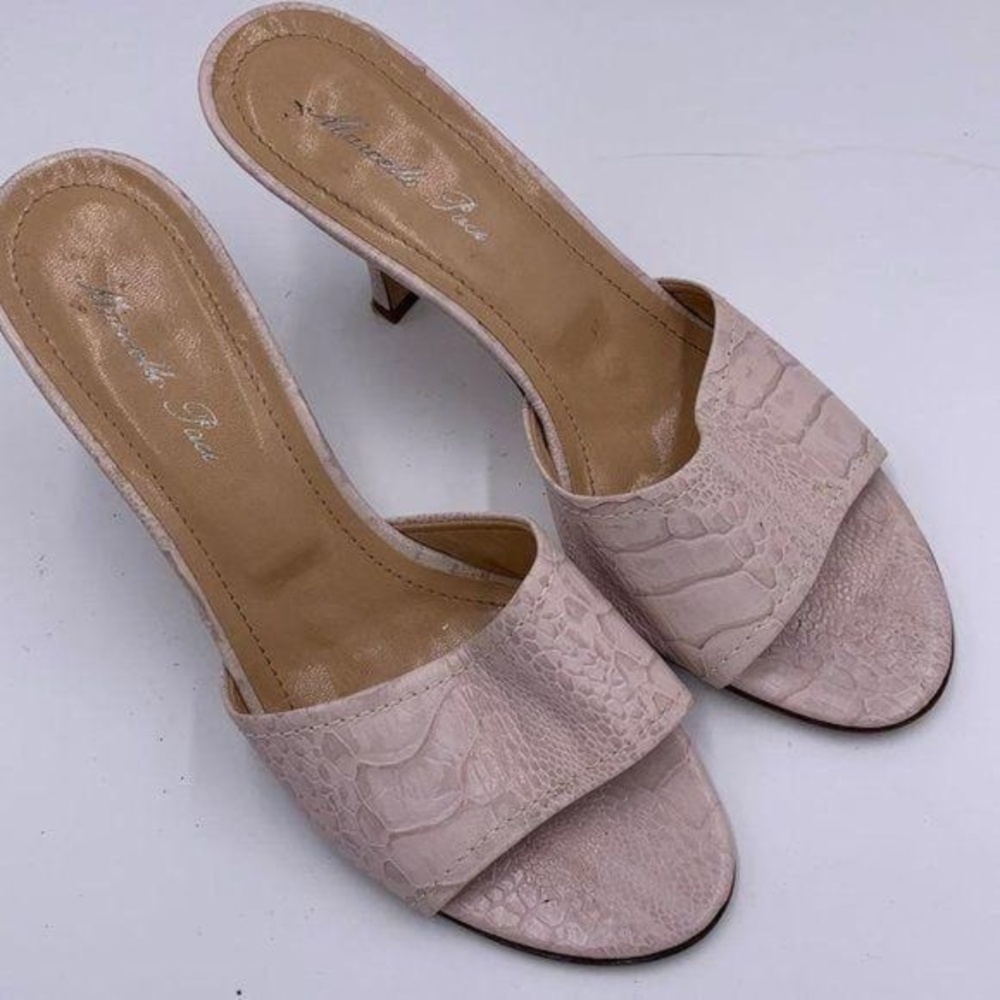 Marcello Paci Pink‎ Leather Slides Heels